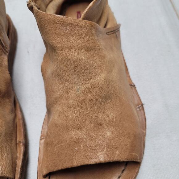 A.S. 98 Reiley sundance tan leather cutout sandals bootie boho Renaissance - Picture 3 of 10